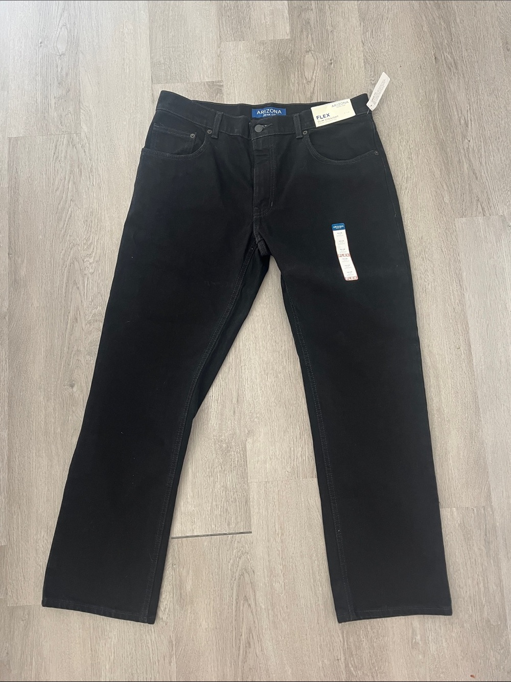 Arizona Jean Company Men’s Straight Black Jeans - Flex